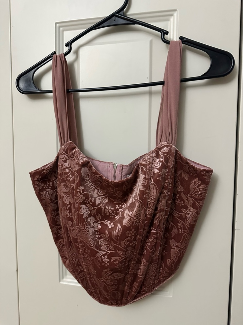 Mauve Floral Satin Cowl Neck Top
